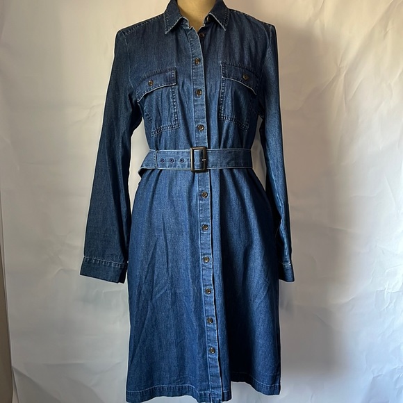 J.Crew Mercantile denim shirt dress NWT size 12 - Picture 2 of 6